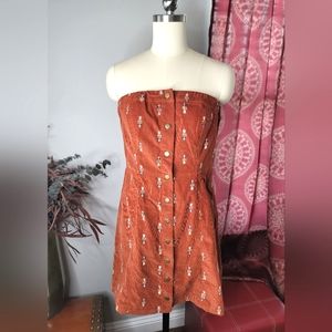 Re:named Corduroy Strapless Dress Size Medium
